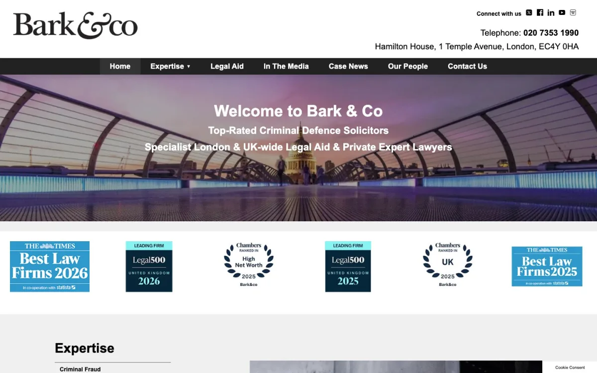 Homepage of the Bark & Co website, built by Metropolis Web Design