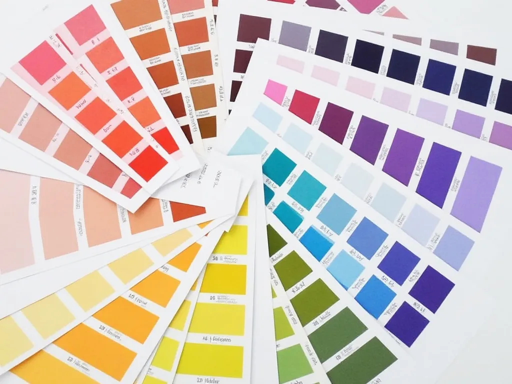 A fan of colour swatch cards