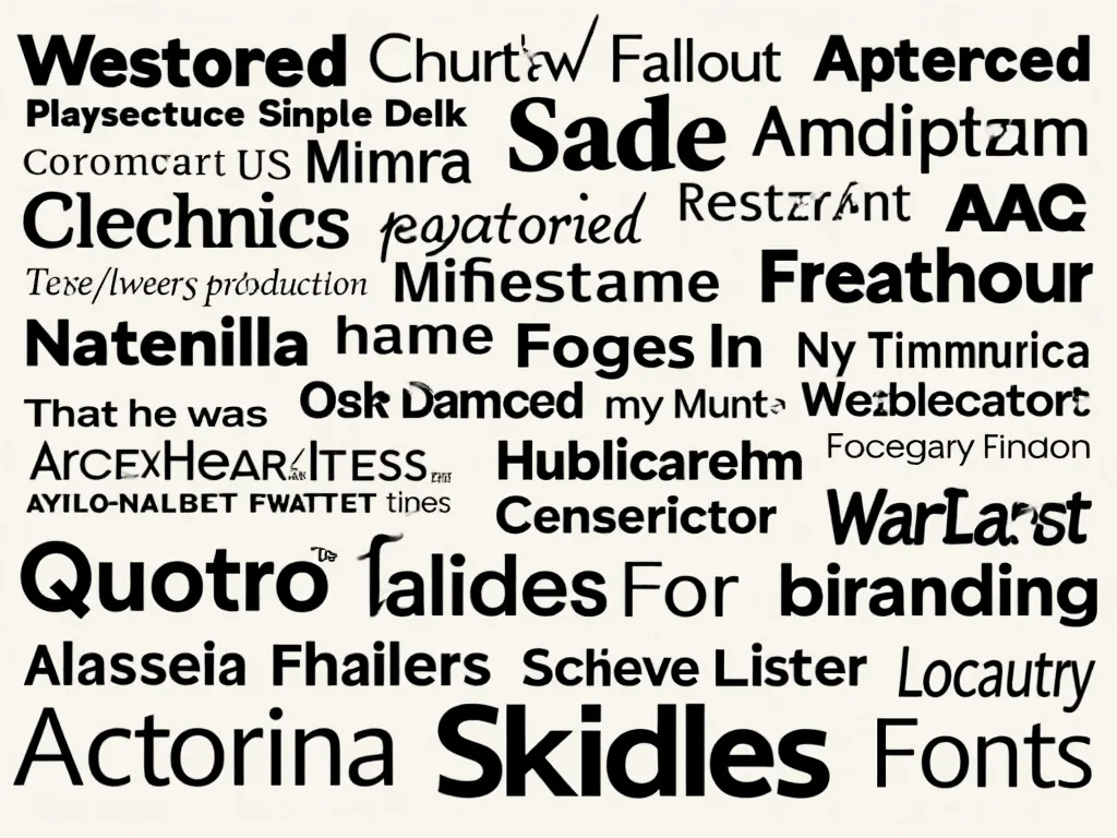 A collage of words set in many different fonts